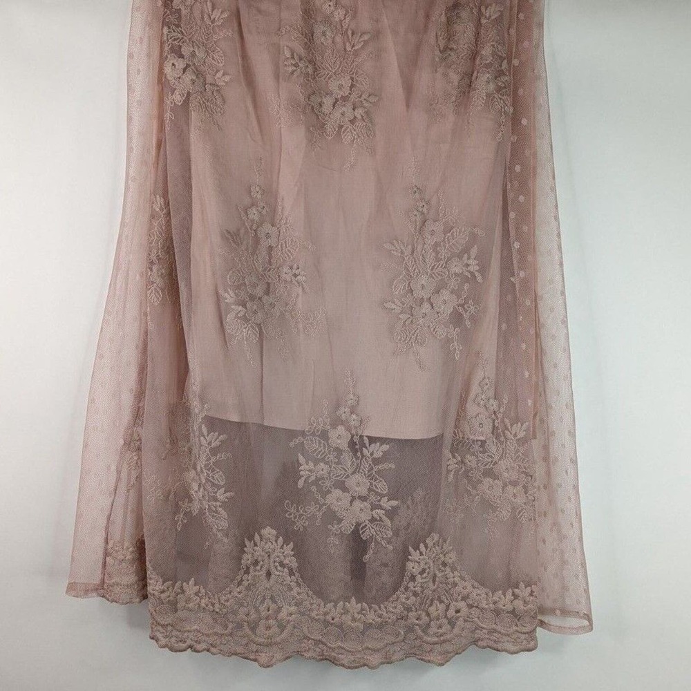 Umgee S Peasant Boho Bohemian Paradise Island Scalloped Lace Maxi Dress - Picture 8 of 12